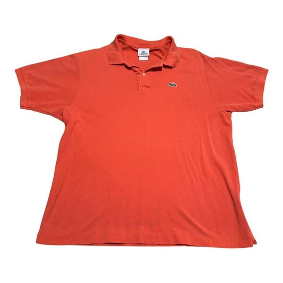 Lacoste Made in France 100% Cotton Orange Polo‎ Shirt Men’s Large 7 - Picture 1 of 8